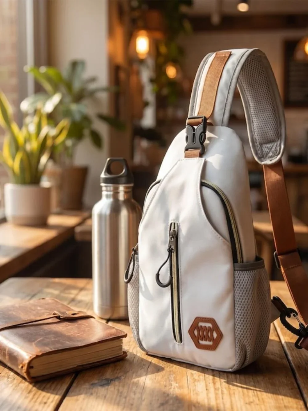 Silver Gray Compact Sling Backpack - Lightweight Travel Bag
